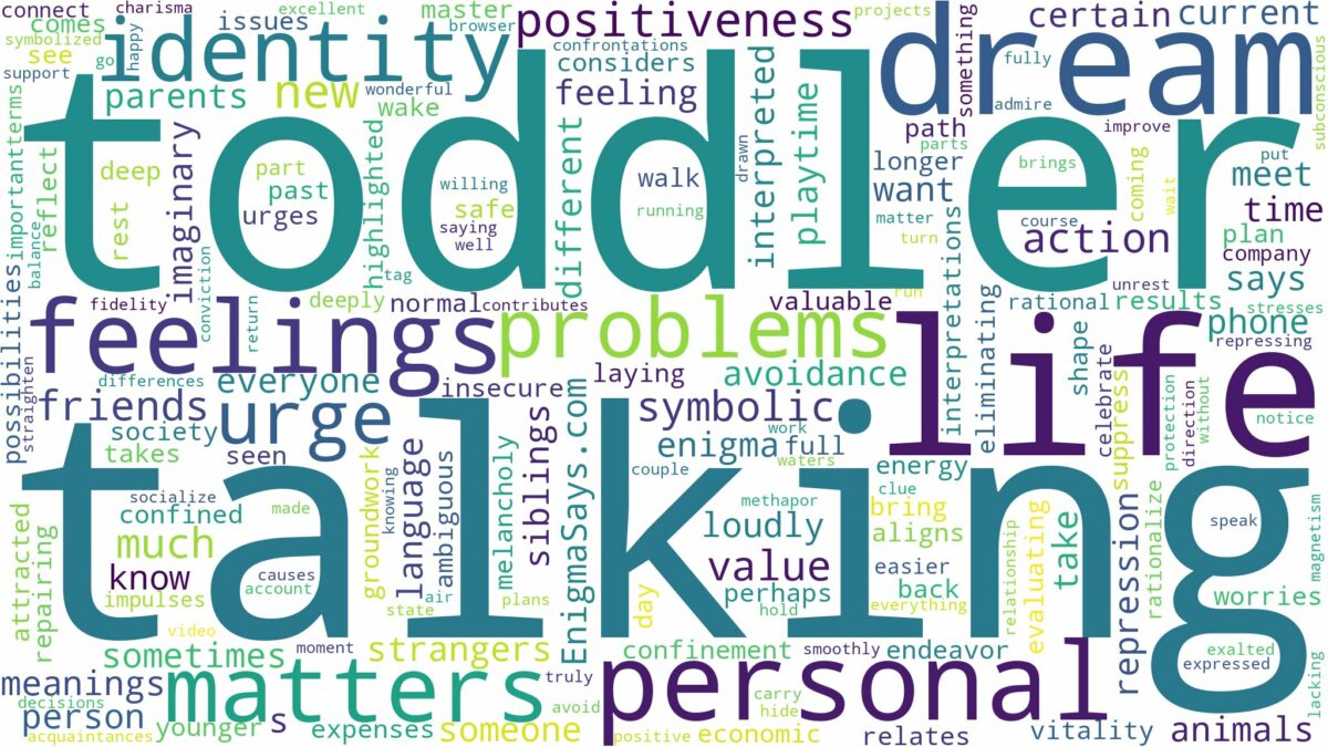 dreaming of toddler talking and related dreams with their meanings in a word cloud