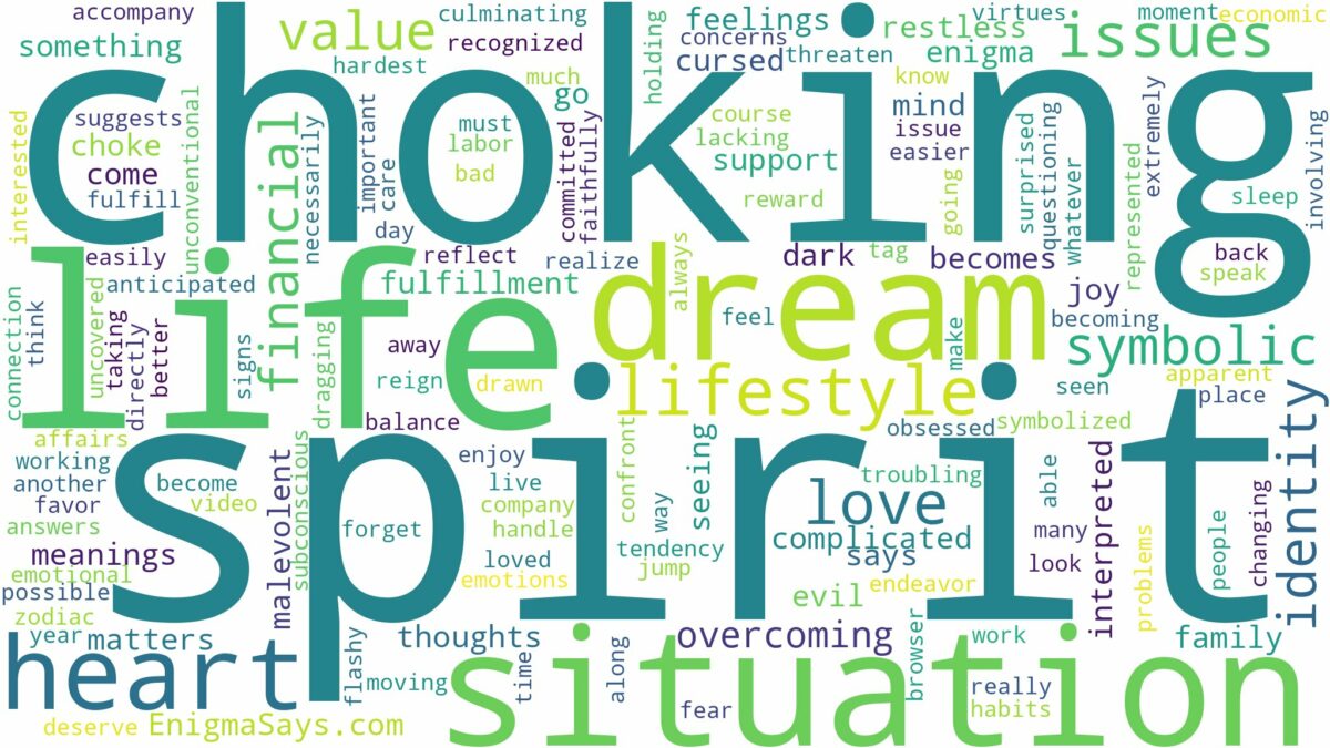 dreaming of a spirit choking you and related dreams with their meanings in a word cloud