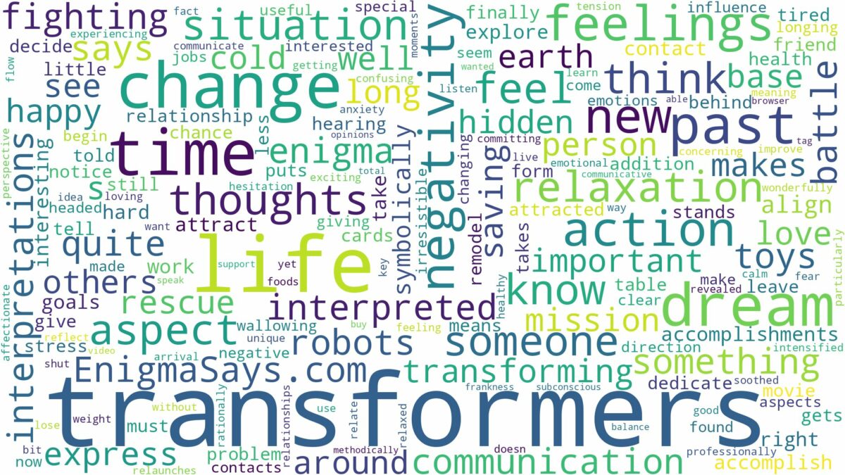 dreams about transformers and related dreams with their meanings in a word cloud