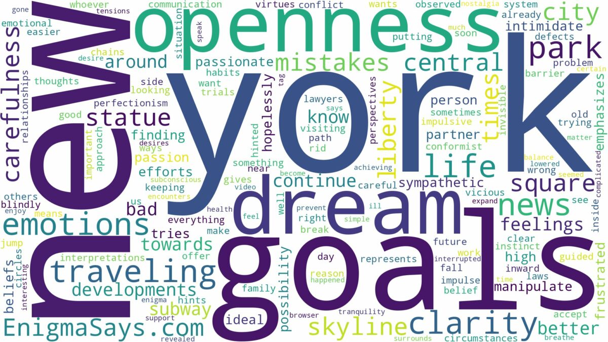 dreaming of traveling to new york and related dreams with their meanings in a word cloud