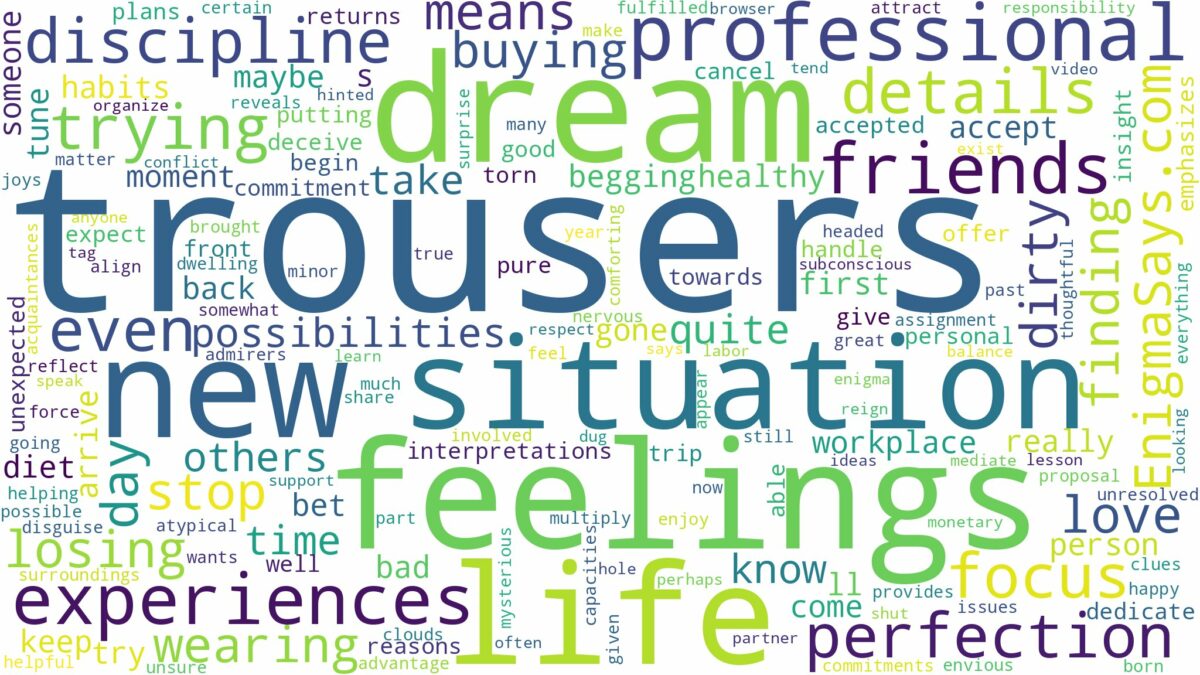 dreams about trousers and related dreams with their meanings in a word cloud