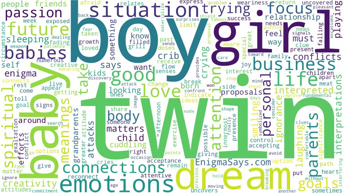 dream about twin babies boy and girl and related dreams with their meanings in a word cloud