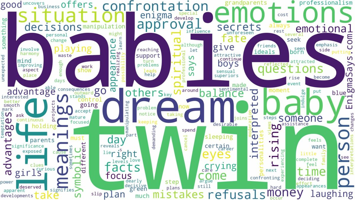 dream about twin baby and related dreams with their meanings in a word cloud