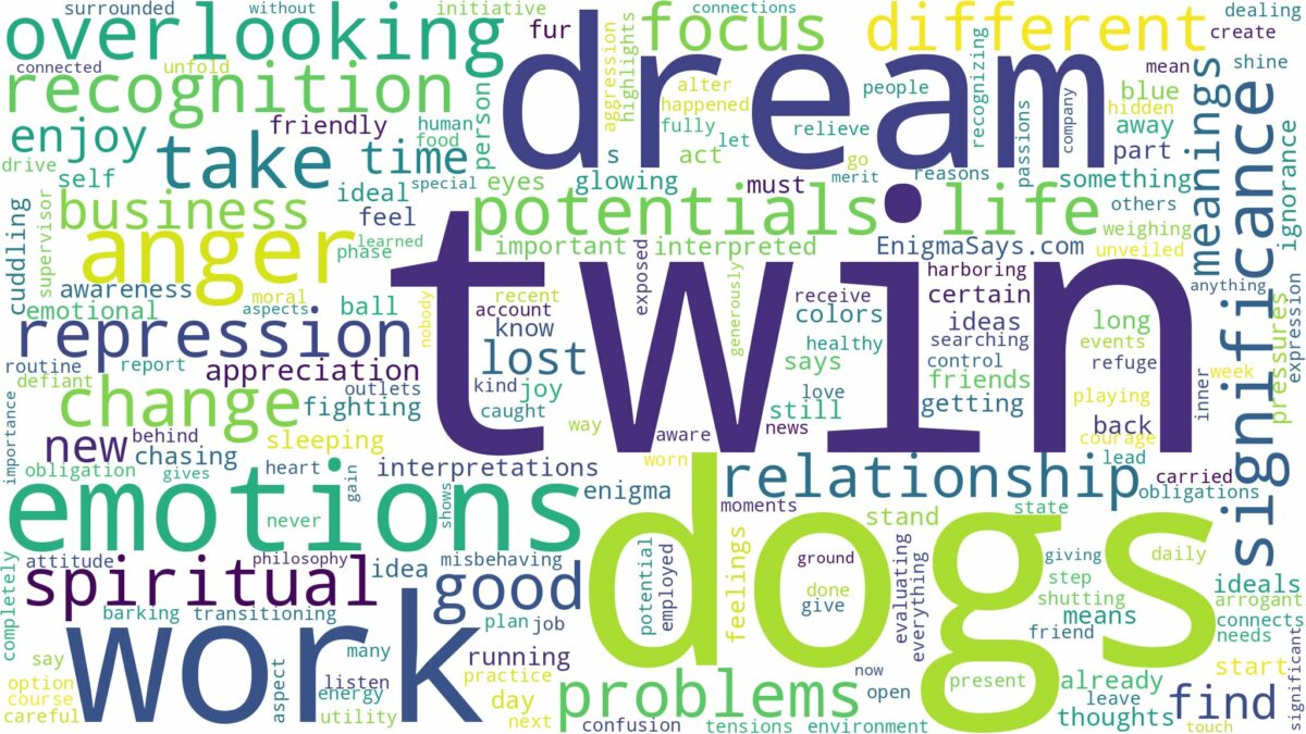 dream about twin dogs and related dreams with their meanings in a word cloud