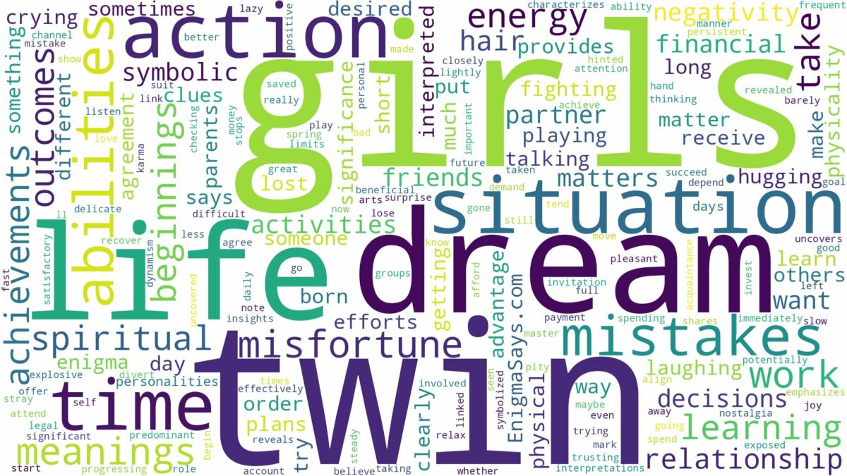 dream about twin girls and related dreams with their meanings in a word cloud