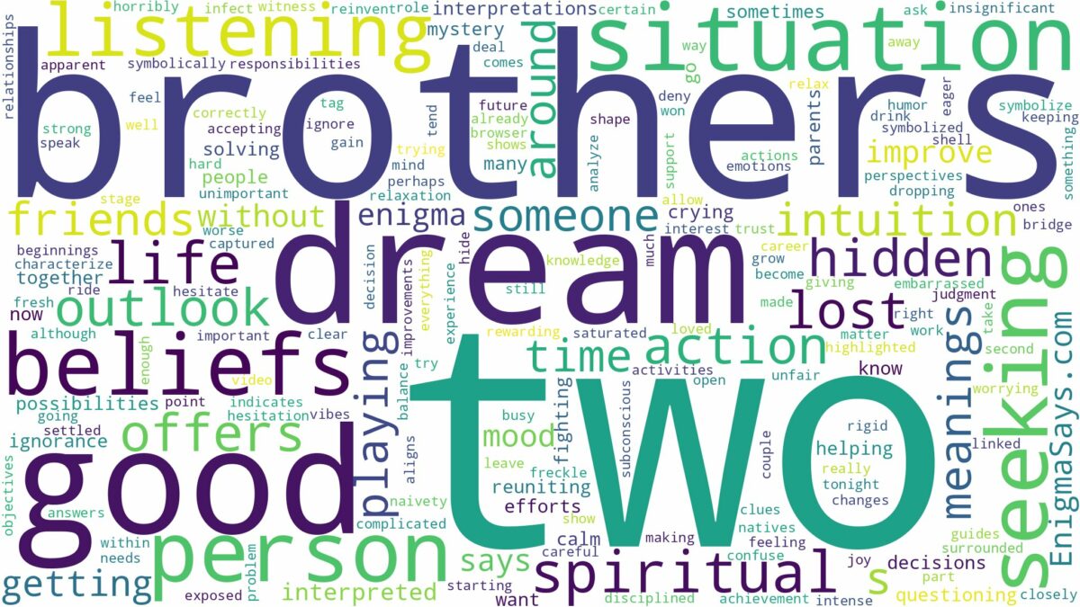 dream about two brothers and related dreams with their meanings in a word cloud