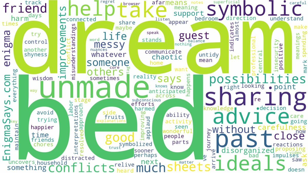 dream about unmade bed and related dreams with their meanings in a word cloud