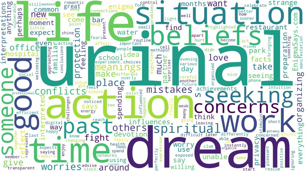 dream about urinal and related dreams with their meanings in a word cloud