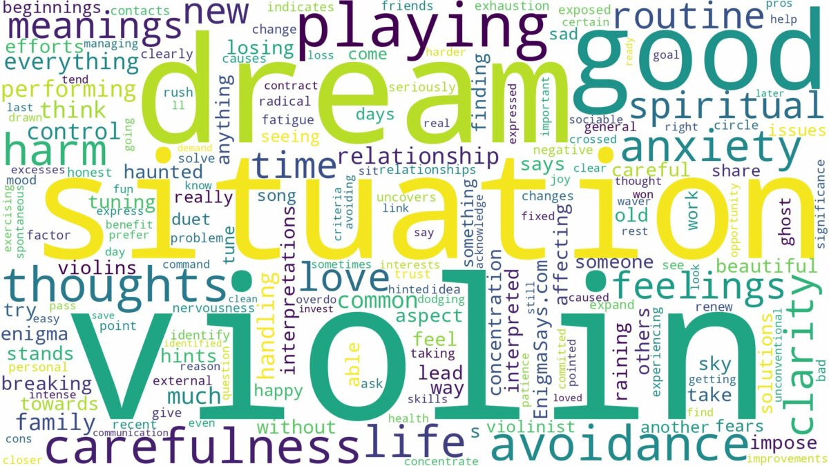 dream about violin and related dreams with their meanings in a word cloud