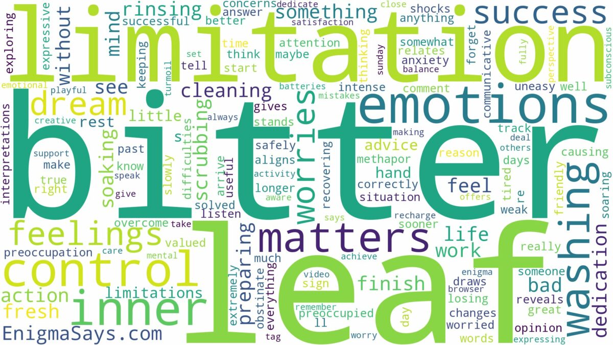 dreaming of washing bitter leaf and related dreams with their meanings in a word cloud