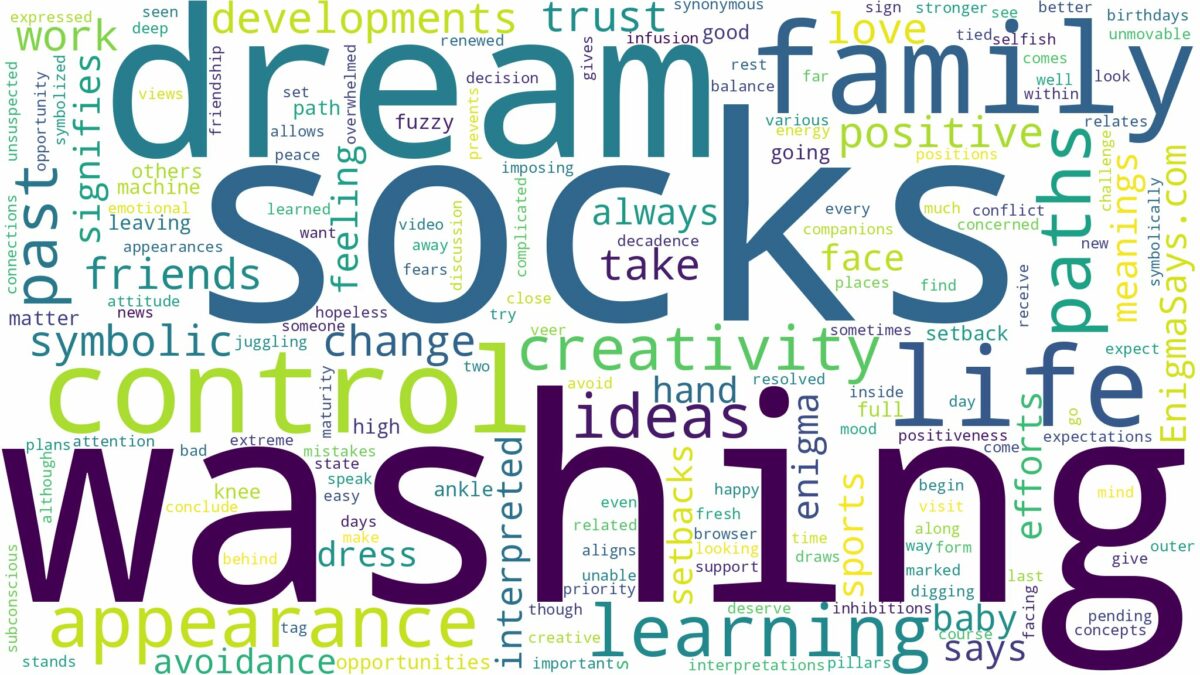 dream of washing socks and related dreams with their meanings in a word cloud