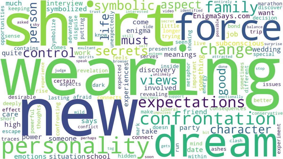 dreaming of wearing new shirt and related dreams with their meanings in a word cloud