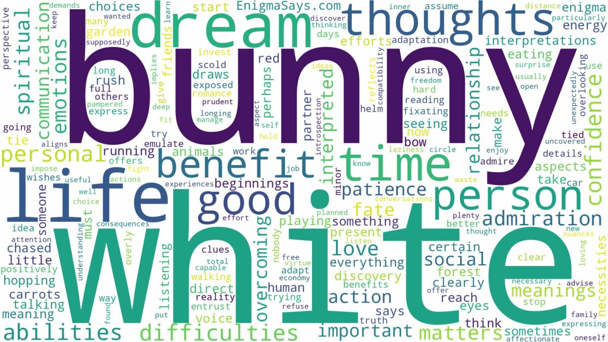 dream about white bunny and related dreams with their meanings in a word cloud