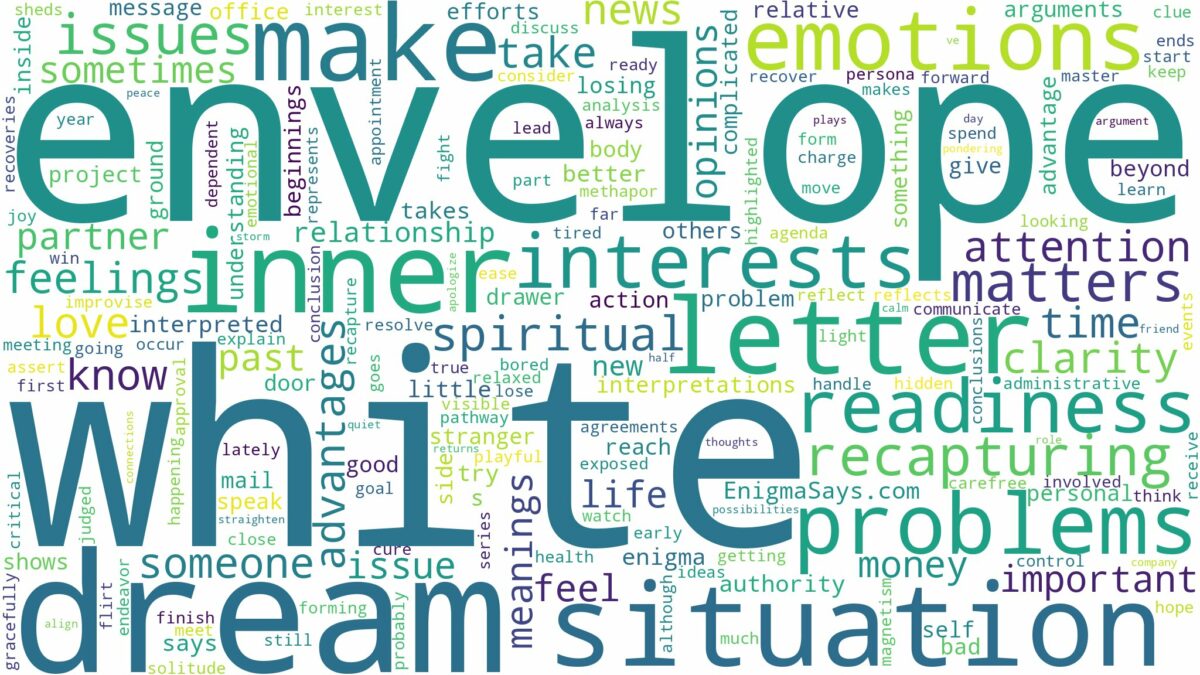 dream about white envelope and related dreams with their meanings in a word cloud