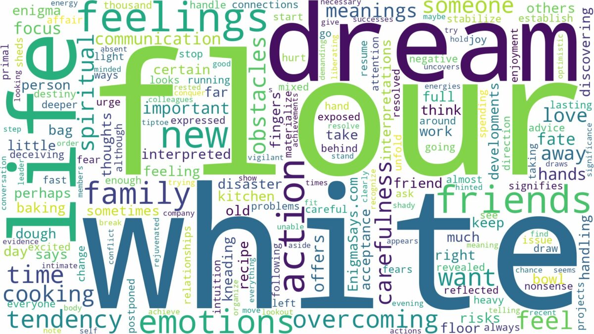 dream about white flour and related dreams with their meanings in a word cloud