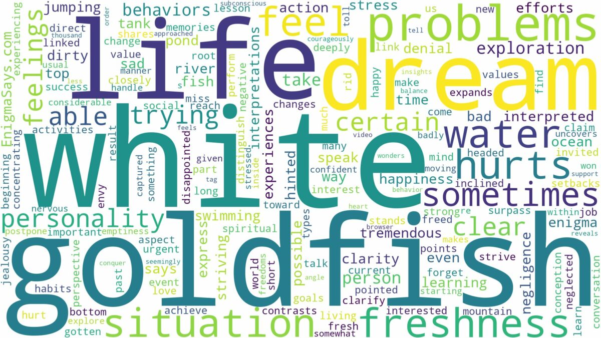 dream about white goldfish and related dreams with their meanings in a word cloud