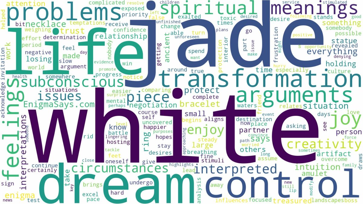 dream about white jade and related dreams with their meanings in a word cloud