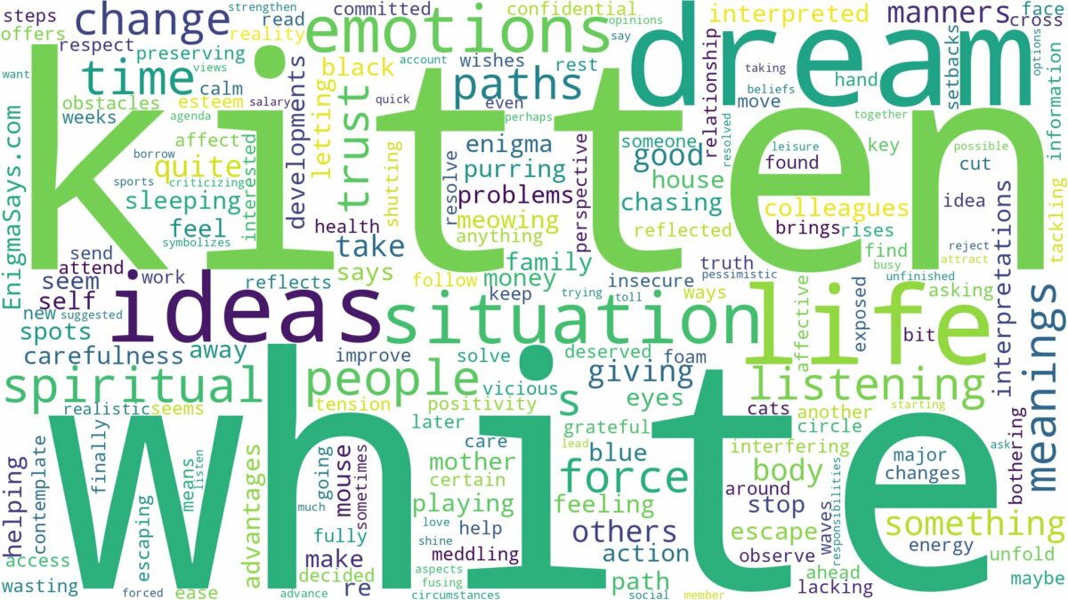 dream about white kitten and related dreams with their meanings in a word cloud