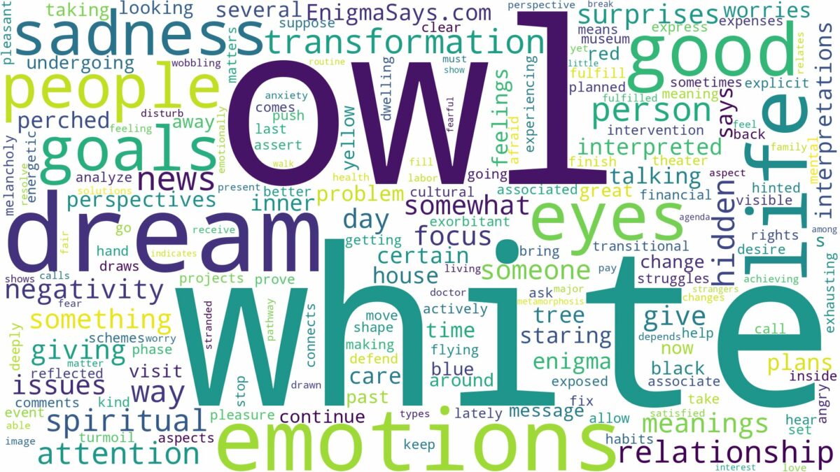 dream about white owl and related dreams with their meanings in a word cloud