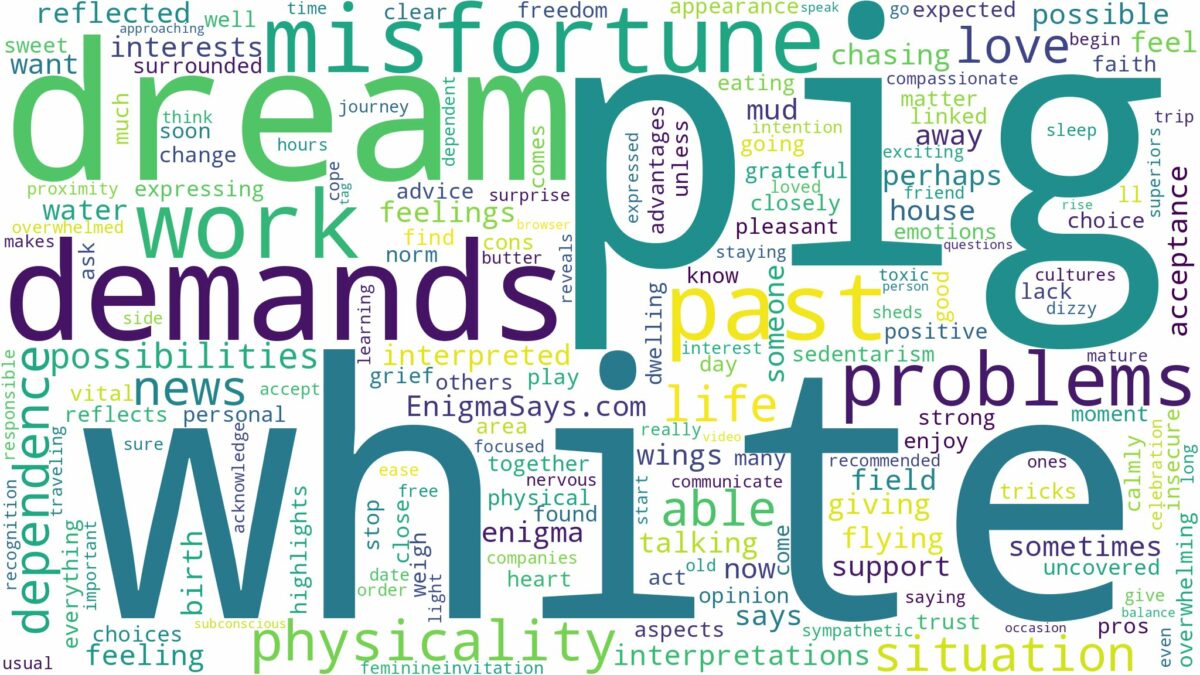 dream about white pig and related dreams with their meanings in a word cloud