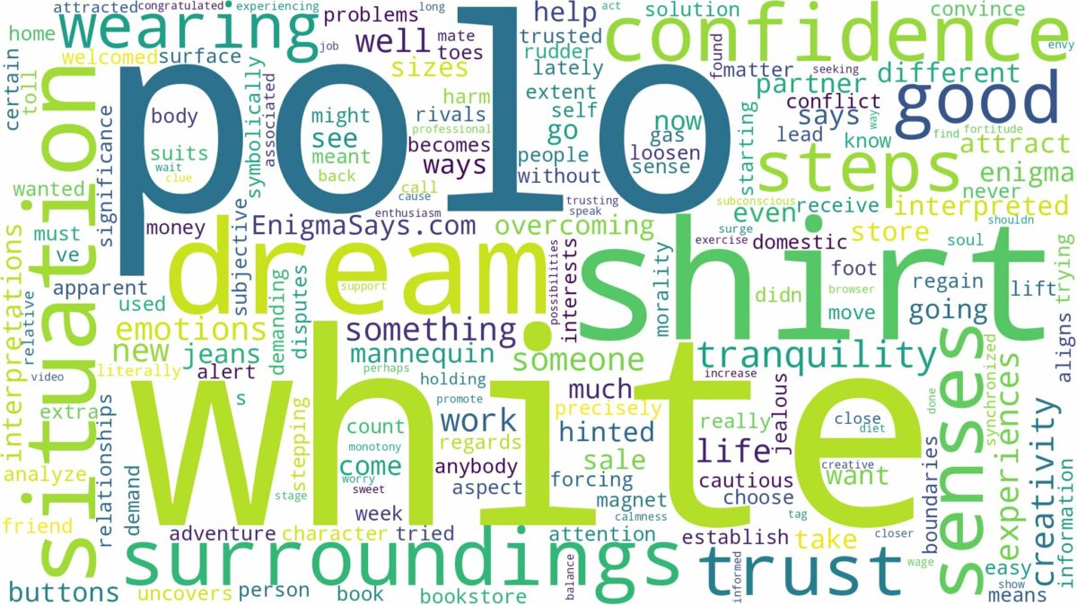 dream about white polo shirt and related dreams with their meanings in a word cloud