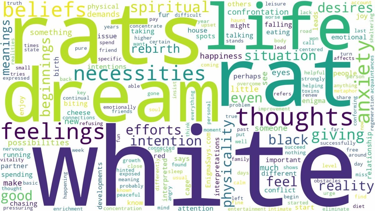 dream about white rat and related dreams with their meanings in a word cloud