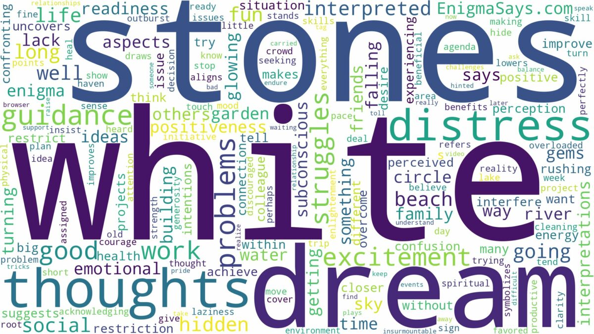 dream about white stones and related dreams with their meanings in a word cloud