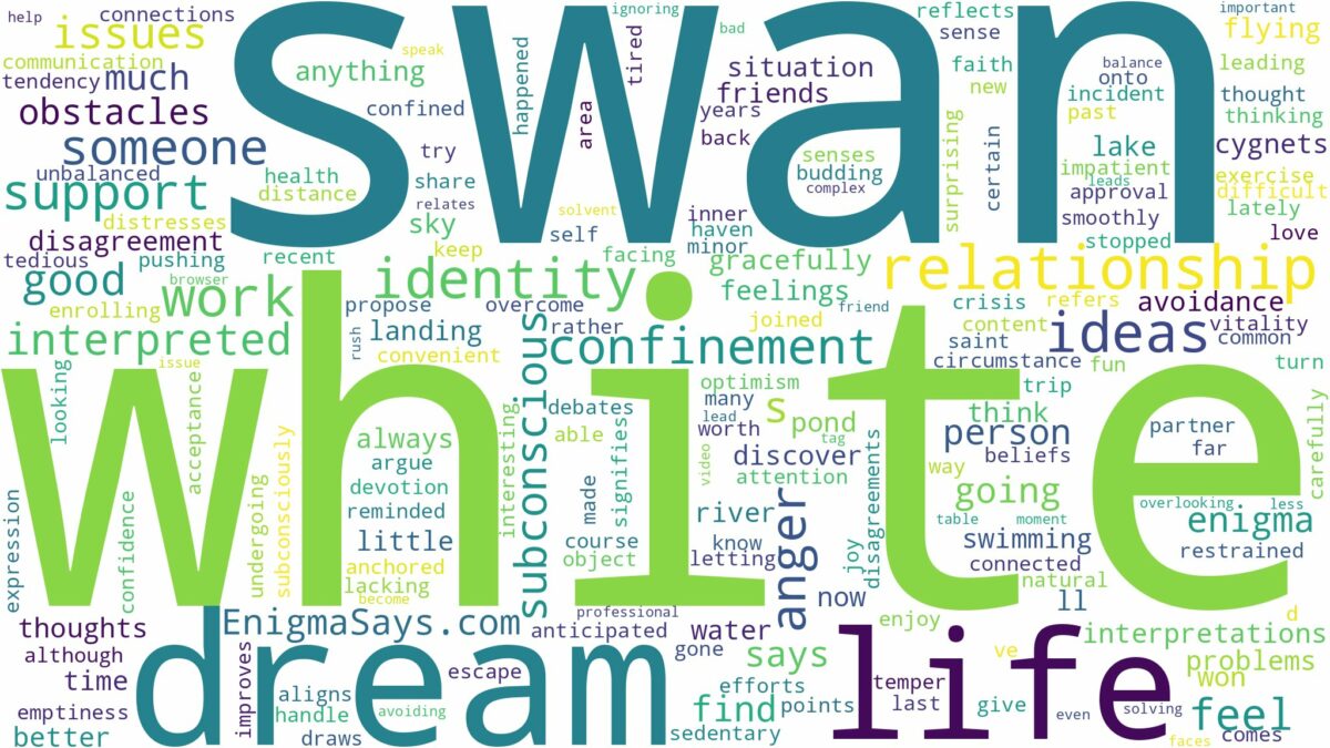 dream about white swan and related dreams with their meanings in a word cloud