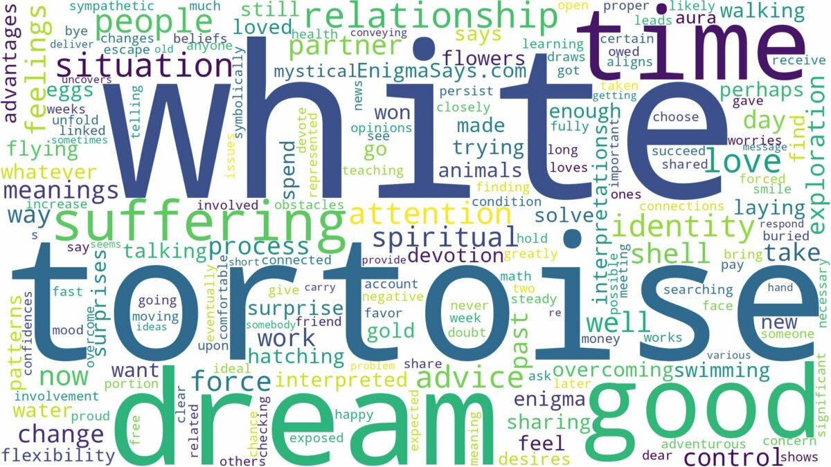 dream about white tortoise and related dreams with their meanings in a word cloud