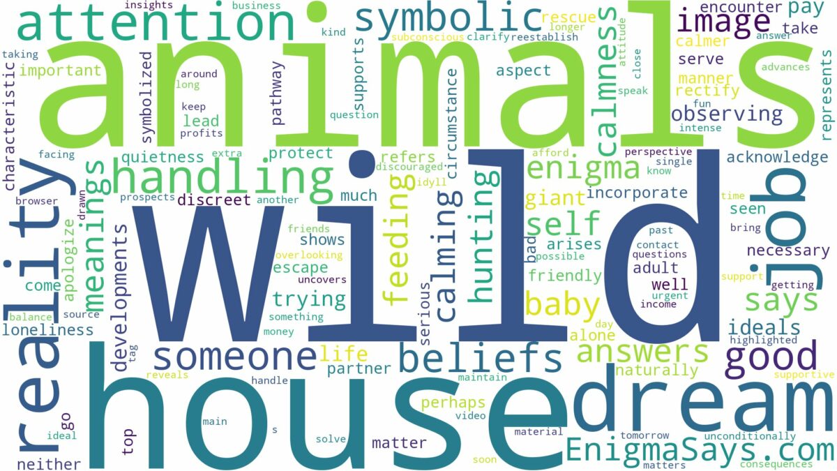 dream about wild animals in the house and related dreams with their meanings in a word cloud