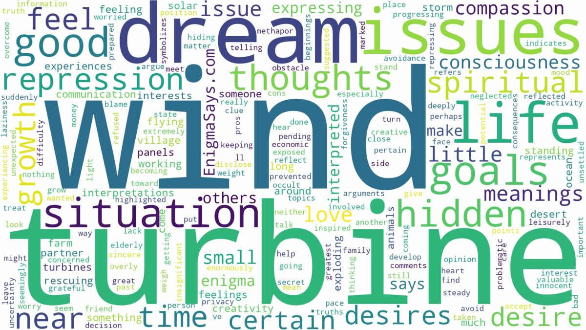 dream about wind turbine and related dreams with their meanings in a word cloud