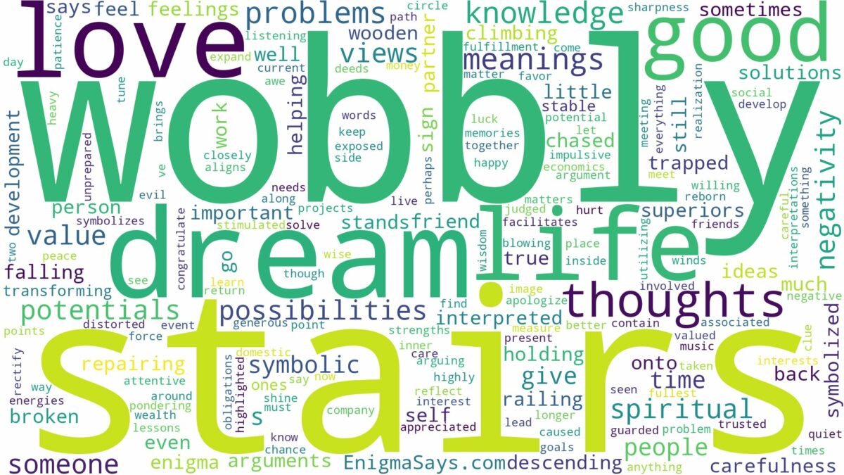 dream about wobbly stairs and related dreams with their meanings in a word cloud