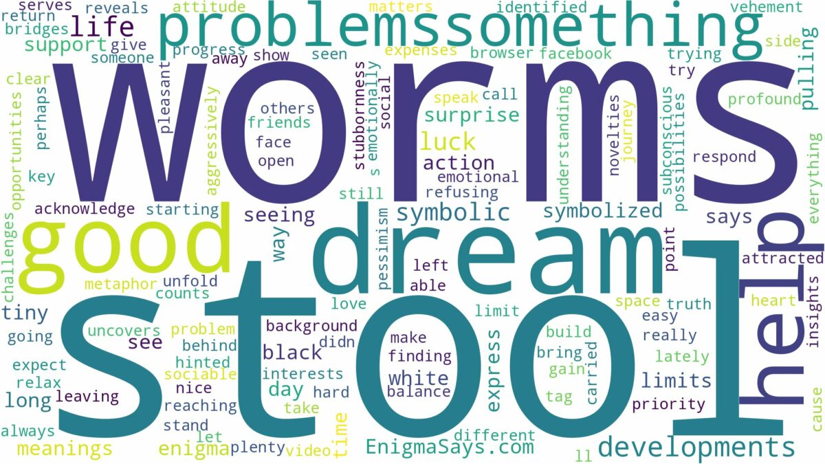 dreams about worms in stool and related dreams with their meanings in a word cloud