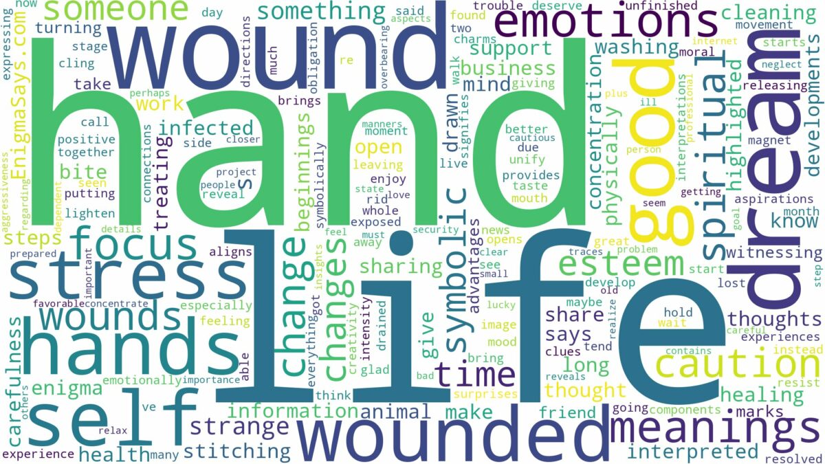 dream about wound on hand and related dreams with their meanings in a word cloud