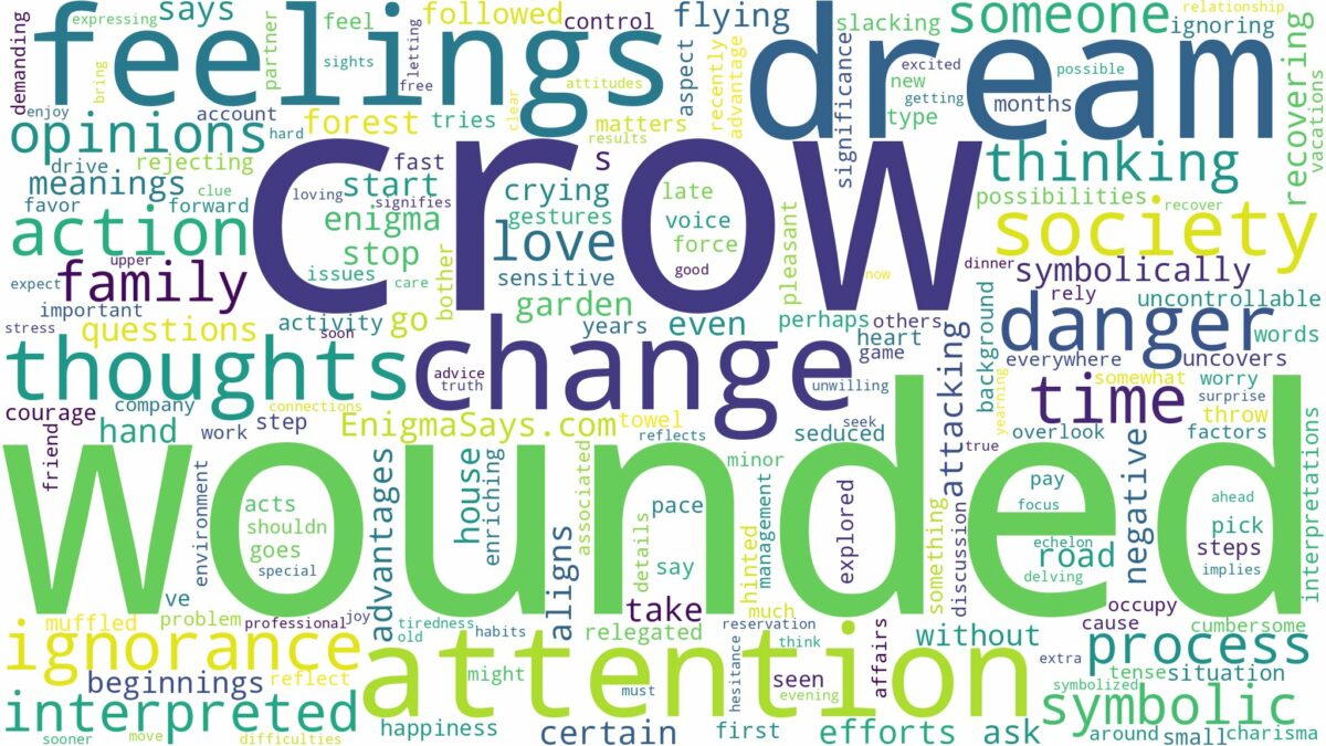 dream about wounded crow and related dreams with their meanings in a word cloud