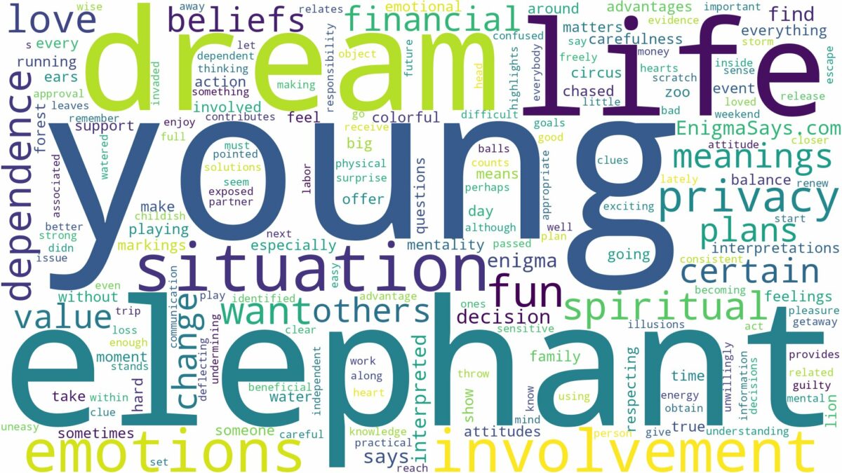 dream about young elephant and related dreams with their meanings in a word cloud