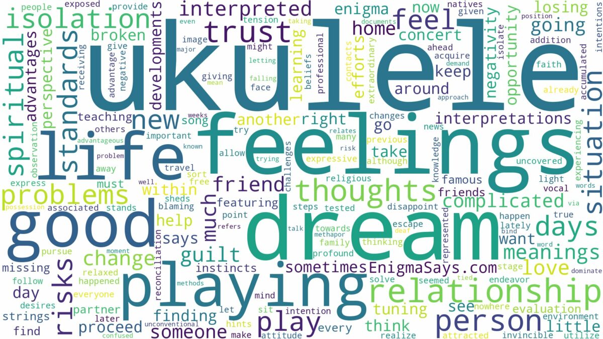 dream about an ukulele and related dreams with their meanings in a word cloud