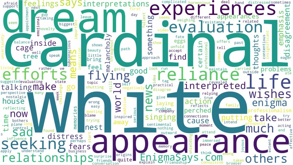 dream about a white cardinal and related dreams with their meanings in a word cloud