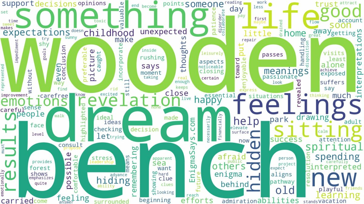 dream about a wooden bench and related dreams with their meanings in a word cloud