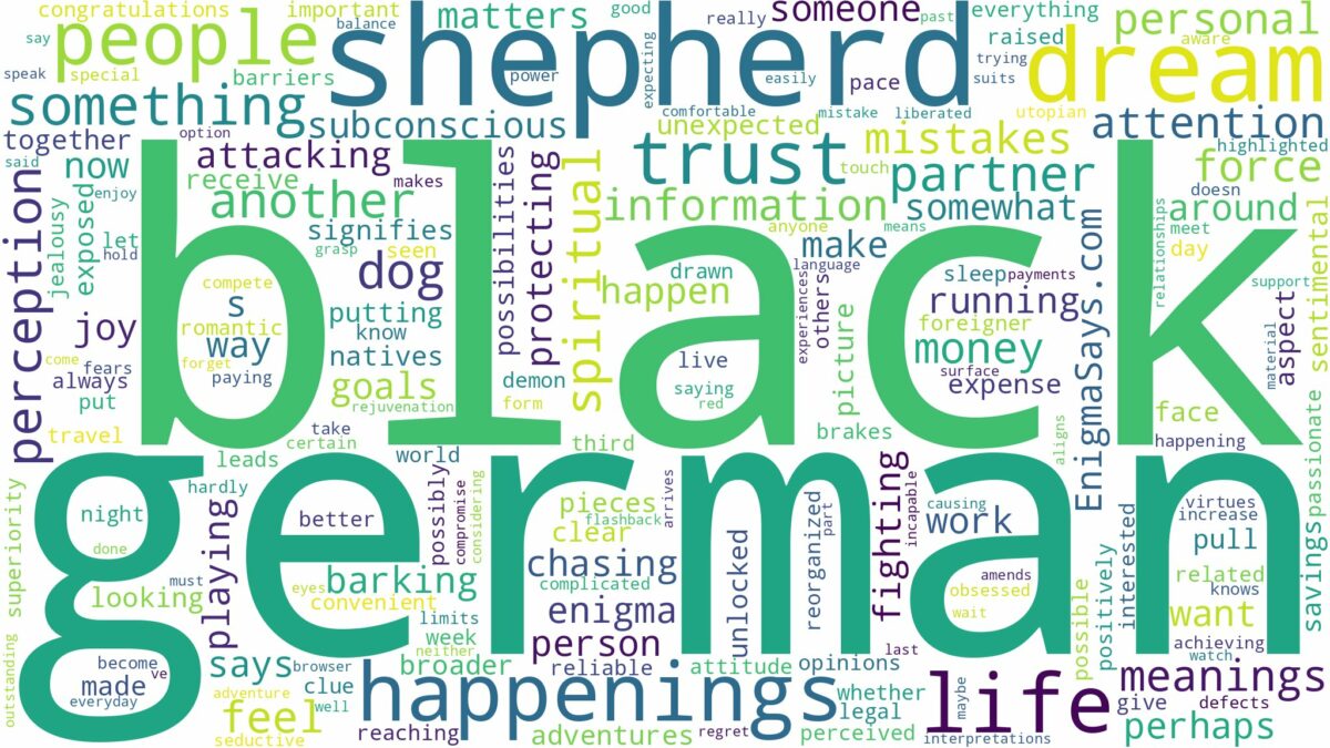 dream about a black german shepherd and related dreams with their meanings in a word cloud