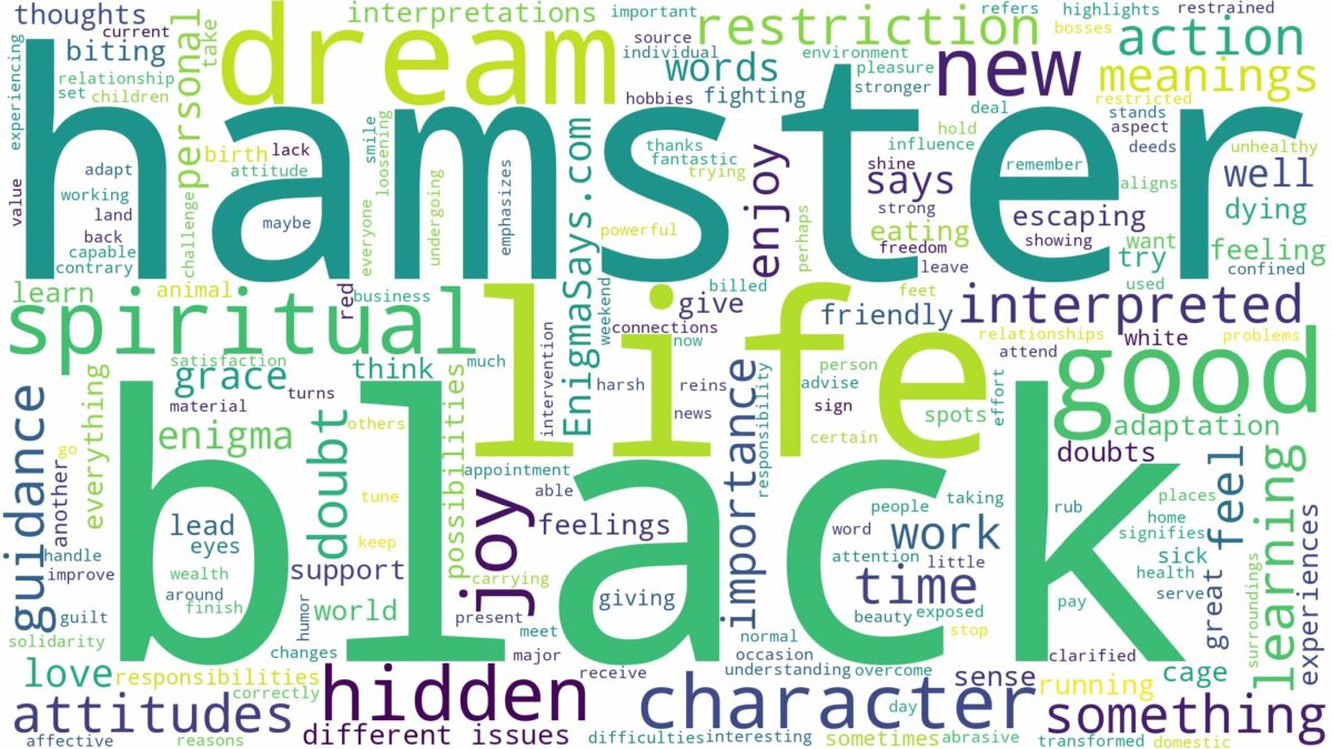 dream about a black hamster and related dreams with their meanings in a word cloud