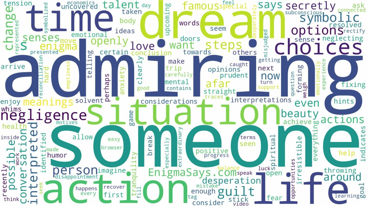 dream of admiring someone and related dreams with their meanings in a word cloud