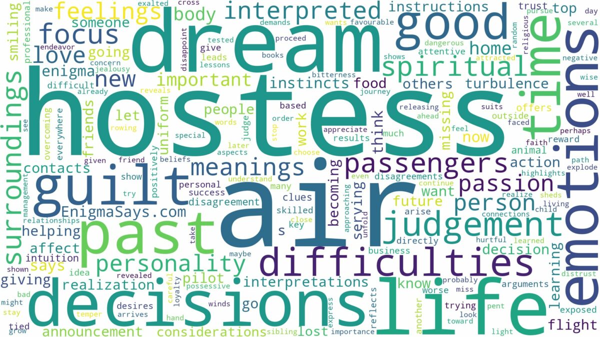 dream about air hostess and related dreams with their meanings in a word cloud