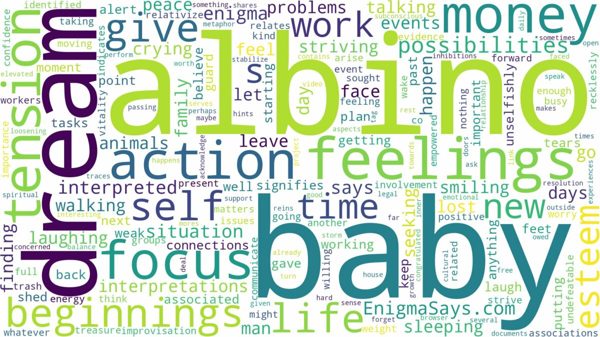 dream about albino baby and related dreams with their meanings in a word cloud