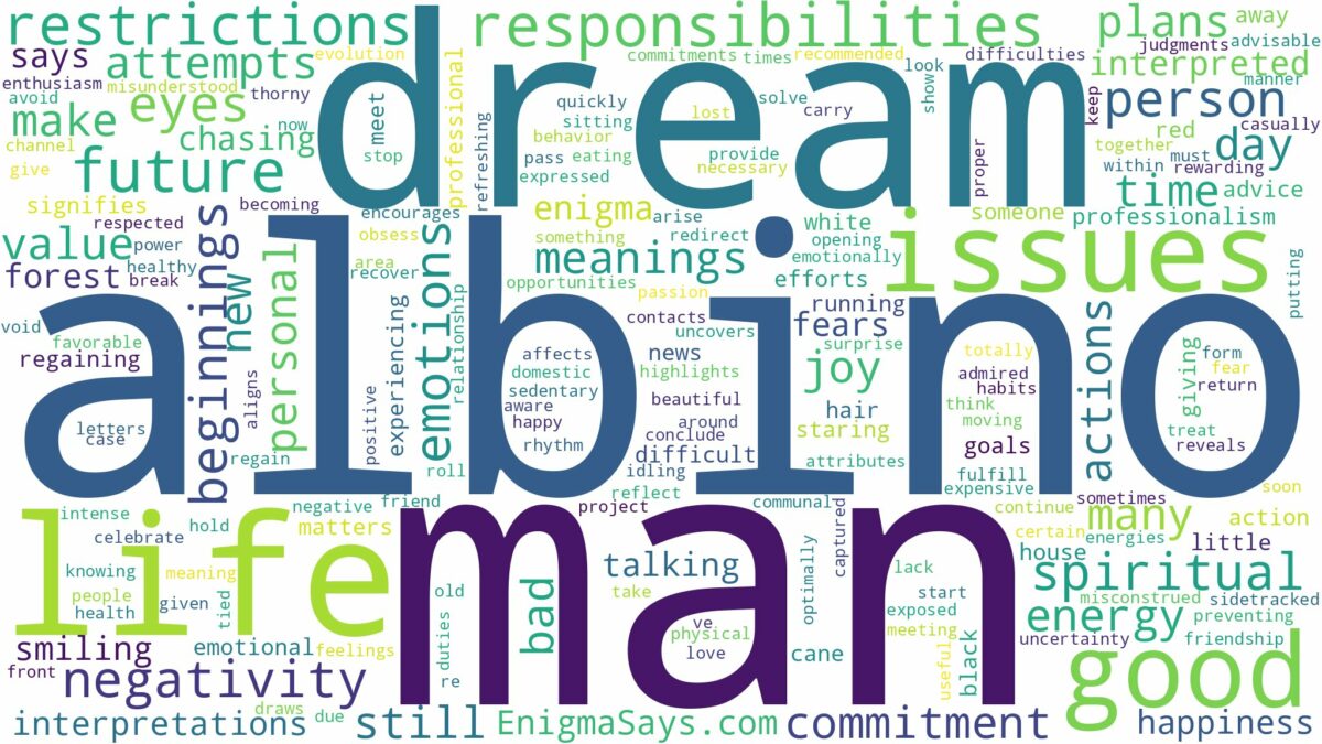 dream about albino man and related dreams with their meanings in a word cloud