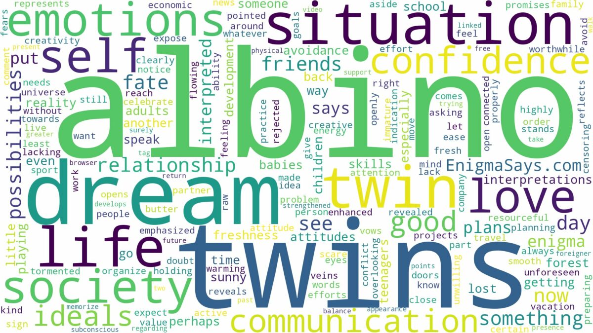 dream about albino twins and related dreams with their meanings in a word cloud