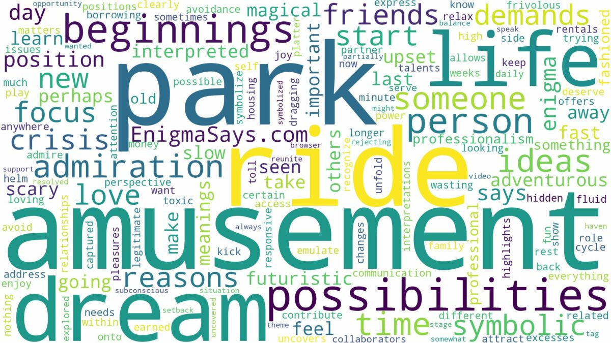 dream about amusement park ride and related dreams with their meanings in a word cloud