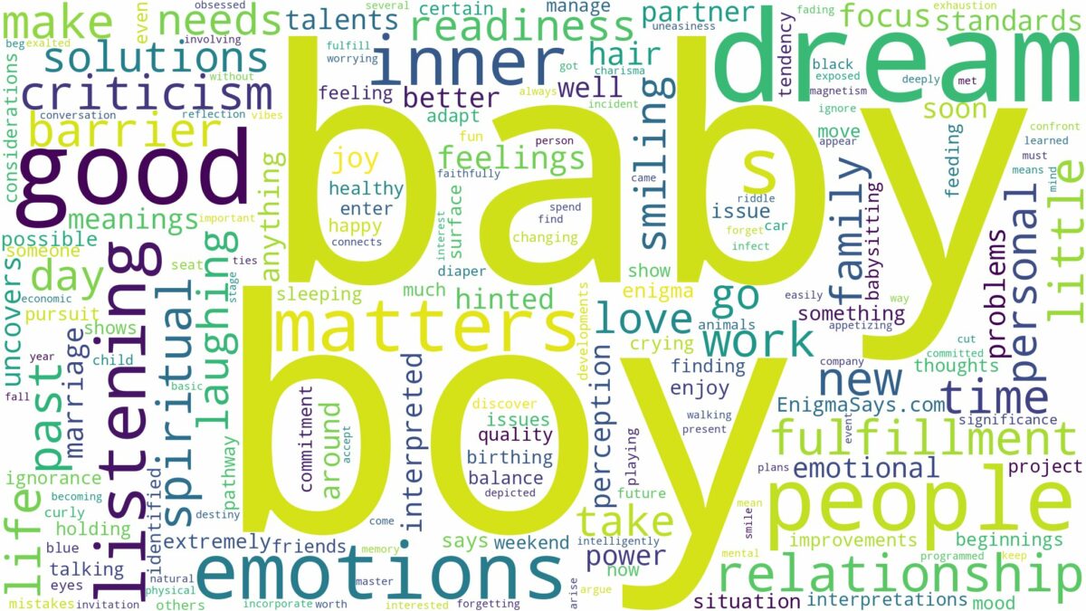 dream about baby boy and related dreams with their meanings in a word cloud