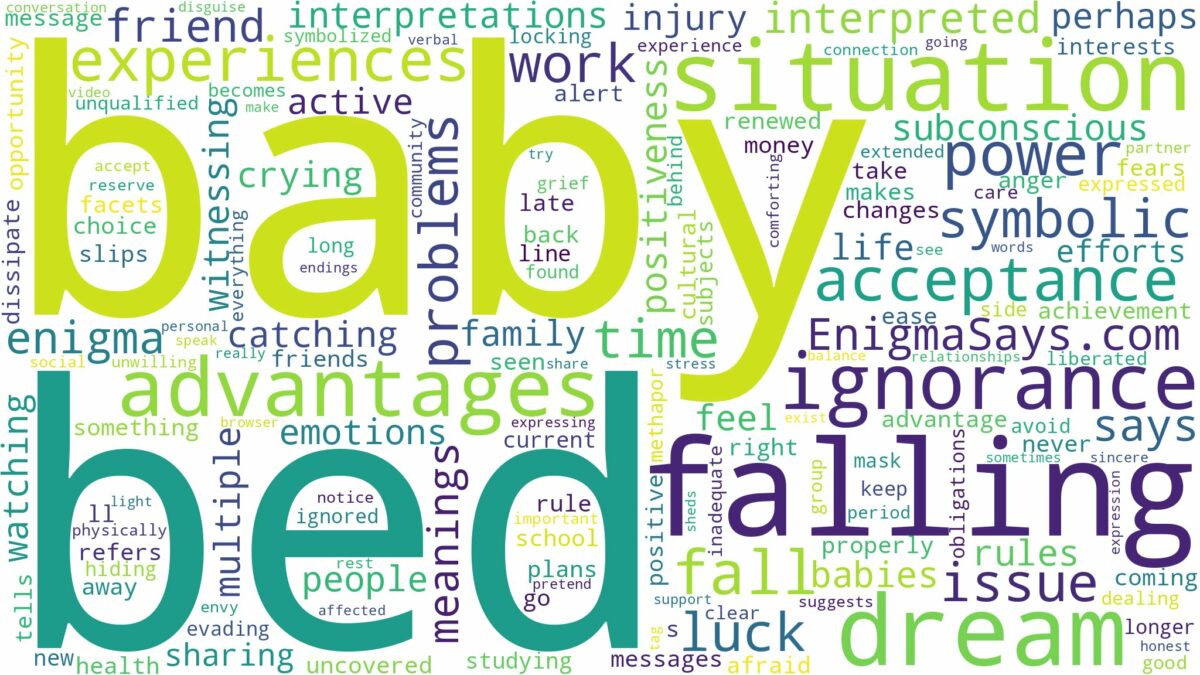 dreaming about baby falling off bed and related dreams with their meanings in a word cloud