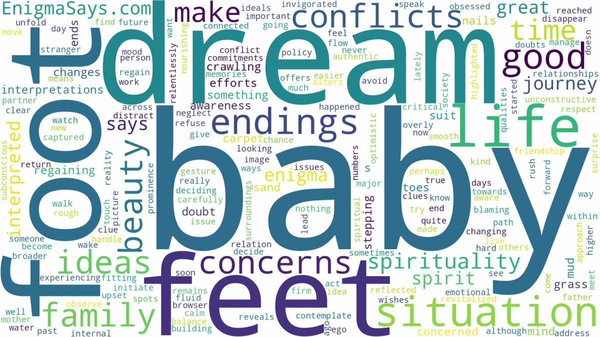 dream about baby feet and related dreams with their meanings in a word cloud